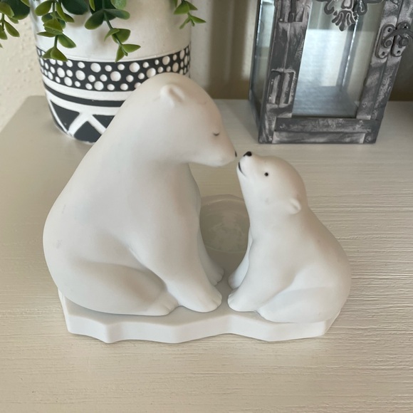 PartyLite Polar Bear Tealight Holder Mother's Love White Winter Holiday P91131 - Picture 4 of 6